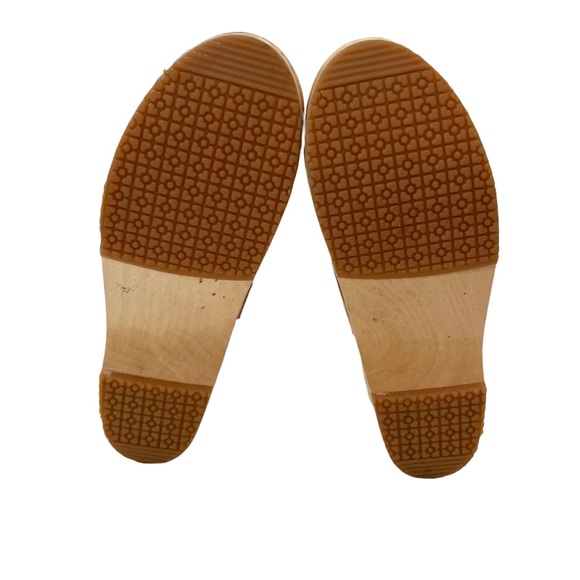 Lotta From Stockholm Tan Clogs Size 10.5 Heel Wooden - Picture 10 of 12